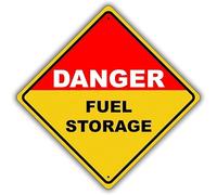 Biopracess Metal Tin Sign Danger Fuel Storage No Smoking Novelty Caution Sign Square Sign 12x12 inches