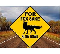 Biopracess Metal Tin Sign Road Sign Funny Novelty Road Sign Street Sign Fox Road Sign Joke For Fox Sake Sign Square Sign 12x12 inches