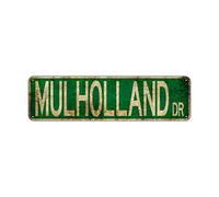 Biopracess Mulholland DR Decor Wall Man Cave Bar Street Rustic Vintage Retro Metal Sign Street Sign 4x16 inches