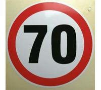 Biopracess New Metal Sign 70 Km/H Speed Limit Sign Square/Round Metal Sign 12x12 inch