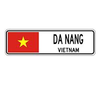 Biopracess New Road Sign Da Nang Vietnam Street Sign Vietnamese Flag City Country Street Sign 4x16 inches