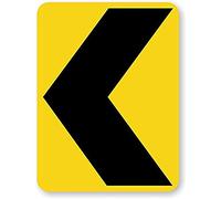 Biopracess New Road Sign Warning Safety Sign Chevron Alignment Symbol, Fluorescent Yellow Diamond Grade Metal Tin Sign Street Sign 8x12 Inches