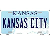 Biopracess New Sign kansas city kansas state background novelty license plate 6x12 inches License Plate Sign