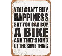 Biopracess New Tin Sign 8x12 Inch You Can'T Buy Happiness But You Can Buy A Bike Vintage Tin Sign Pub Street Road Yard Garege Home Wall Art Decor