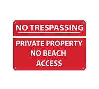 Biopracess No Trespassing Private Property No Beach Access Safety Signs Warning Sign 8x12 Inches