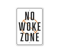 Biopracess No Woke Sign, No Woke Zone, Lake Sign Retro Vintage Metal Sign Retro Vintage Tin Sign Metal Poster Wall Art Decor 8x12 Inches