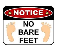 Biopracess Notice No Bare Feet Warning Tin Sign 8x12 inches