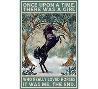Biopracess Once Upon A Time There Was A Girl Who Really Loved Horse It Was Me The End Decor Poster Wall Art Decor Metal Sign Poster 8x12 Inches
