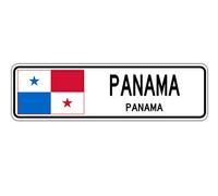Biopracess Panama, Panama Street Sign Panamanian Flag City Country Road Wall Gift Street Sign 4x16 inches