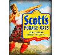 Biopracess Scott'S Porage Oats Cafe Kitchen Shop Vintage Food Metal Sign Poster Plaque Home Vintage Metal Sign 8x12 Inches
