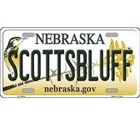 Biopracess Scottsbluff Nebraska State Background Novelty License Plate 6"X12" License Plate Sign