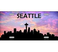 Biopracess Seattle Silhouette Novelty License Plate Sign License Plate 6x12 inches