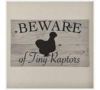 Biopracess Silkie Beware Of Tiny Raptors Chicken Sign Metal Tin Sign 8x12 inch