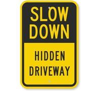 Biopracess Slow Down, Hidden Driveway Sign Road Sign Metal Sign Retro Vintage Tin Sign Metal Poster Wall Art Decor 8x12 Inches