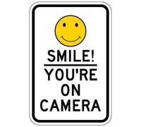 Biopracess Smile! You'Re On Camera Sign Metal Sign 8x12 Inches