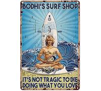 Biopracess Surfing Decor For Girls Bodhi'S Surf Shop Doing What You Love Surfing Poster Surf Decorations For Party Metal Sign Metal Sign Retro Vintage Tin Sign Metal Poster Wall Art Decor 8x12 Inches