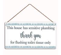 Biopracess This House Has Sensitive Plumbing Thank You For Flushing Toilet Tissue Only(25120118) Metal Sign Retro Vintage Tin Sign Metal Poster Wall Art Decor 8x12 Inches