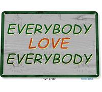 Biopracess TIN Sign Everybody Love Everybody Semi Pro Jackie Moon ELE Rustic 70s Decor Vintage TIN SIGN 7.8 * 11.8 inch(L * W)