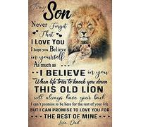 Biopracess To My Dad Lion Dad Gift For Dad Dad Gift Dad Gift From Son Dad Birthday Gift Metal Sign Art Tin Metal Poster Gift 8x12 inch