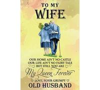 Biopracess To My Wife Our Home Ain'T No Castle Old Couple For Home Garden Poster Plaque Decor Gallery Wall Tin Sign 8x12 inch