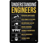 Biopracess Understanding Engineers Plaque Gift For Bedroom Bathroom Restaurant Farm Cafe Theater Metal Sign Retro Vintage Tin Sign Metal Poster Wall Art Decor 8x12 Inches
