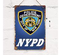 Biopracess Vintage New York City Police Department Tin Sign Metal Decor Metal Sign Wall Metal Tin Sign 8x12 inches