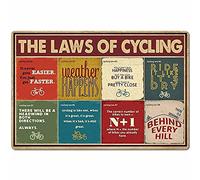 Bicycle Tin Sign Vintage Retro Metal Poster The Laws Of Cycling Wall Art Hanging Metal Sign Retro Vintage Tin Sign Metal Poster Wall Art Decor 8x12 Inches