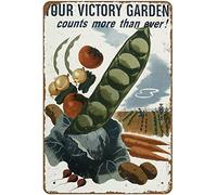 Biopracess Vintage Wwii Victory Garden Novelty Metal Sign Retro Vintage Tin Sign Metal Poster Wall Art Decor 8x12 Inches
