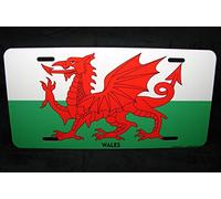Biopracess wales flag metal novelty license plate for cars welsh dragon license plate 6x12 inches