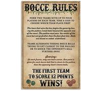 Biopracess Wall Art Unframed Bocce Rules Modern Print Posters Metal Sign Retro Vintage Tin Sign Metal Poster Wall Art Decor 8x12 Inches