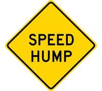 Biopracess Warning Sign SPEED HUMP Road Street Traffic Sign Metal Tin Sign Square Sign 12x12 inches
