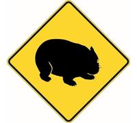 Biopracess Warning Wombats Crossing Ahead Traffic Sign Street Metal Warning Sign Square Sign 12x12 inches