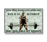 Biopracess Weightlifting Girl Strong Girl Girl Power Gym Studio Art Gymnastic Gift Wall Decor Poster Garage Wall Decor Metal Tin Sign 8x12 Inch