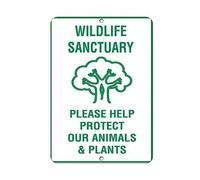 Biopracess Wildlife Sanctuary Please Help Protect Our Animals & Plants tin sign 8x12 inches