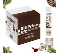 BioPrime 1000 Disposable Brown Paper Coffee Cups, 65 ml, Biodegradable, Modern, Round, 1000 Unità (Confezione da 1)