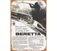 Bioprocess 1961 Beretta Escopetas Metal Tin Sign Poster 8X12 Inches