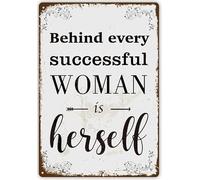 Bioprocess Behind Every Successful Woman Is Herself Motivational Girl Power Inspirational Quotes Kitchen Celebration Courtyard Restaurant Funny Art Wall Decor Wall Decor Poster Metal Sign 8X12 Inches