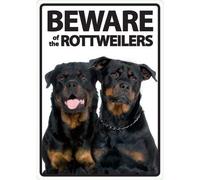 Bioprocess Bgojm Beware of The Rottweilers Decor Poster Wall Art Tin Sign Decor Metal Sign Poster 8X12 Inches