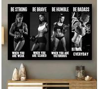 Bioprocess Bodybuilding Girl Be Badass Vintage Poster Barbell Bodybuilding Bodybuilder Gym Gymnastics Weightlift Women Metal Tin Sign 8X12 inch