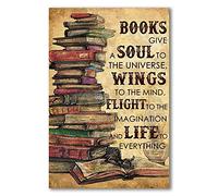 Bioprocess Books Give A Soul to The Universe Wall Art Poster Cute Sign Wall Decor Metal Sign Poster 8X12 Inches