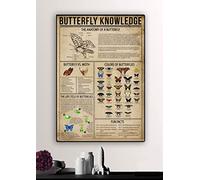 Bioprocess Butterfly Knowledge Poster, Butterflies L Gift, Butterfly, Butterfly, Butterfly Decor, Types of Butterflies Poster, Decor Poster Wall Art Tin Sign Decor Metal Sign Poster 12X8 Inches