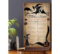 Bioprocess Cat Witch'S Home Rules Of The House Poster Metal Tin Sign 8X12 inch