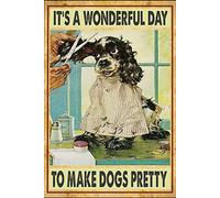 Bioprocess Dog Grooming Dog Groomer Dog Vintage Dog Grooming Spa Decor Poster Wall Art Decor Metal Sign Poster 8X12 Inches