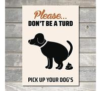 Bioprocess Don'T Be A Turd Sign Pick Up Your Dog Poo Dog Wall Art Decor Metal Sign Poster 8X12 Inches