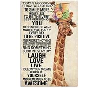 Bioprocess Giraffe Today is A Good Day to Have A Great Day to Smile More Wall Decor Wall Art Gift Metal Sign Poster 8x12 inches