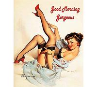 Bioprocess Good Morning Pinup Art Reprintsign Tin Wall Home Bar Pub Cafe Decor, Home Decor Art Wall Decor Metal Sign Poster 8X12 Inches