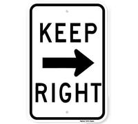 Bioprocess Keep Right Sign (R47A) Aluminum Sign Funny Retro Metal Sign 8x12 inches