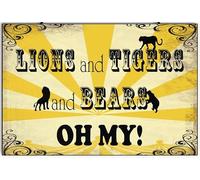 Bioprocess Lions And Tigers And Bears Oh My Funny Gift Wall Decor Kitchen Decor Wall Decor Poster Metal Sign 8X12 Inches