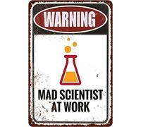 Bioprocess Mad Scientist At Work Wall Decor Wall Decor Poster Metal Sign 8X12 Inches