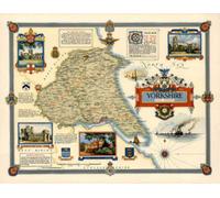 Bioprocess Yorkshire East Riding 1947 Pictorial Map Metal Tin Sign Poster Wall Plaque Metal Sign Metal Sign Bar Pub Home Metal Poster Wall Art Decor Tin Sign 8X12 Inches